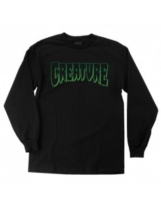 Creature Logo Outline Regular T-Shirt Manches Longues - Noir