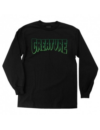 Creature Logo Outline Regular T-Shirt Manches Longues - Noir