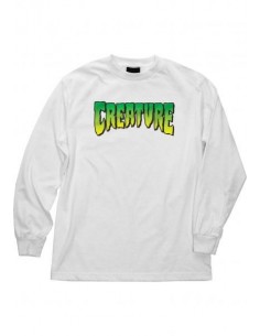 Creature Logo Outline Regular T-Shirt Manches Longues - Blanc