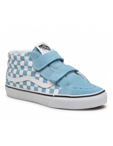 Chaussures Skate Enfants Vans Sk8 Mid Reissue Checkerboard bleu