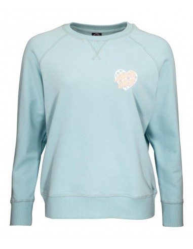 SANTA CRUZ Heart Dot Check Crew Sweatshirt - Femmes - Sea Blue