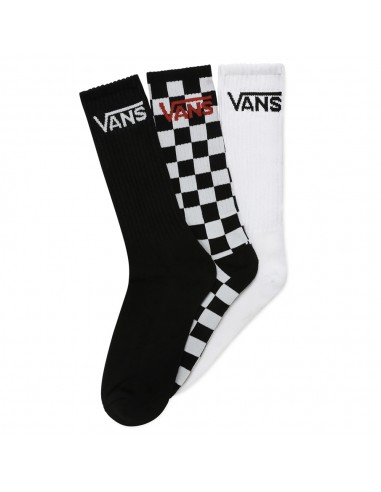 VANS Classic Crew Chaussettes Pack de 3 Enfants - Noir / Checkerboard