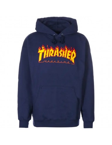 THRASHER Flame Sweat A Capuche - Bleu Marine