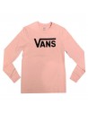 VANS Flying Classic Dames-T-shirt Lange Mouw - Poeder Roze