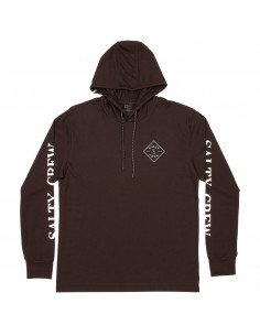 SALTY CREW Tippet Pocket Hood Tech - Noir - T-shirt à manches longues