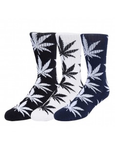 HUF Chaussettes Essentials Plantlife Pack de 3 - Noir / Blanc / Navy