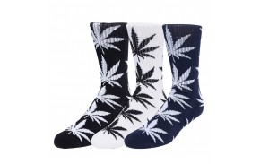 HUF Chaussettes Essentials Plantlife Pack de 3 - Noir / Blanc / Navy