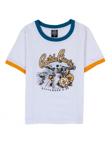 SANTA CRUZ Capitola Classic Ringer - White - T-shirt Femmes