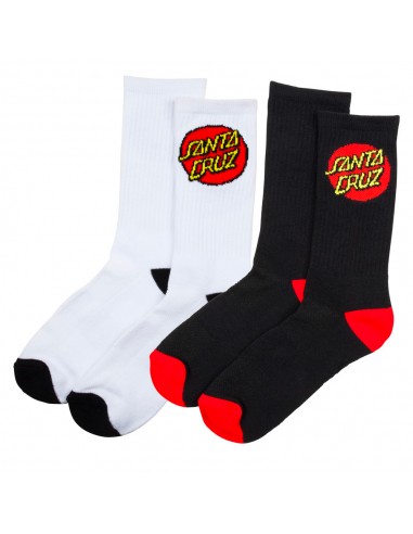 SANTA CRUZ Classic Dot (2 Pack) - Noir / Blanc - Chaussettes