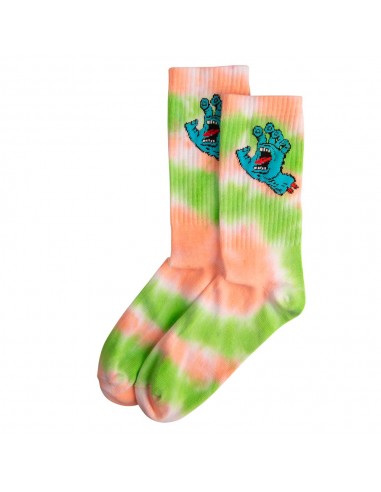 SANTA CRUZ Screaming Hand - Blanc Tie Dye - Chaussettes