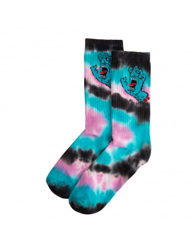 SANTA CRUZ Screaming Hand - Noir Tie Dye - Chaussettes