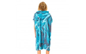 RIP CURL Mix Up - Pacific Blue - Poncho à capuche -vue de dos