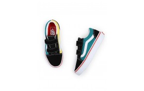 VANS Old Skool V - Color Block Black - Chaussures de skate Enfants - Vue haut