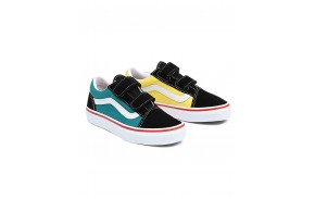 VANS Old Skool V - Color Block Black - Chaussures de skate Enfants