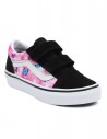 VANS Old Skool V - (Butterfly Dream) Rosso fucsia/Bianco vero - Scarpe da skate per bambini