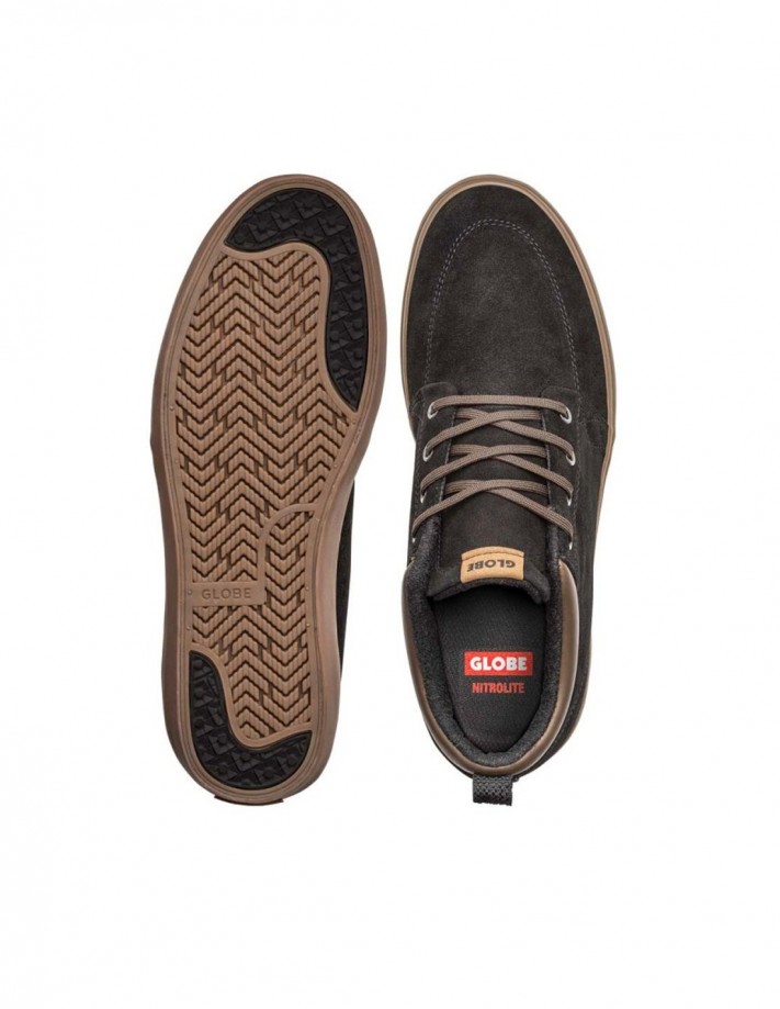 GLOBE GS Chukka Black Suede Tobacco Shoes