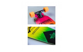 DUSTERS Moto Fades 37" - Pink/Orange/Teal- Longboard (details)