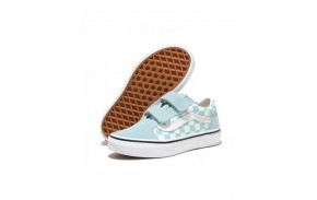 VANS Old Skool V - Theory Checkerboard Canal Blue - Chaussures Enfants