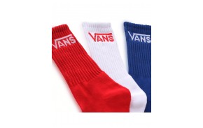 VANS Classic Crew Pack de 3 - Rouge/Blanc/Bleu - Chaussettes  Enfants (details)