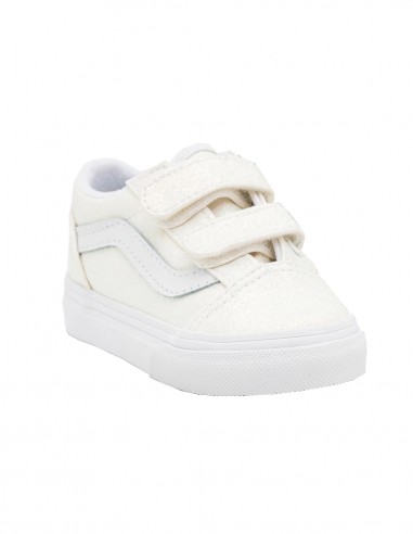 VANS Old Skool V - Glitter White - Chaussures Enfants