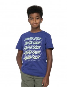 SANTA CRUZ Youth Grid Stacked - Navy Blue - T-shirt Enfant