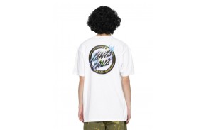 SANTA CRUZ Holo Flamed Dot - White - T-shirt Homme