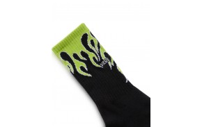 VANS Flaming Crew - Black/Lime Green - Kids Socks