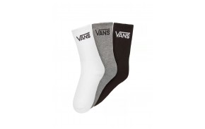 VANS Classic Crew Pack de 3 - Blanc/Gris/Noir - Chaussettes  Enfants