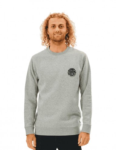 RIP CURL Wetsuit Icon - Grey Marle - Sweat Crewneck