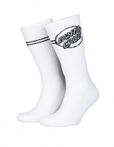 SANTA CRUZ Opus Dot Stripe - Optic White - Chaussettes