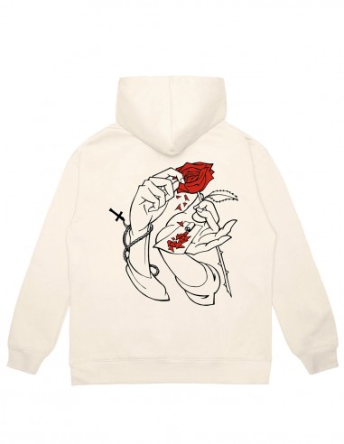 JACKER Holy Roses - Beige - Sweat à capuche