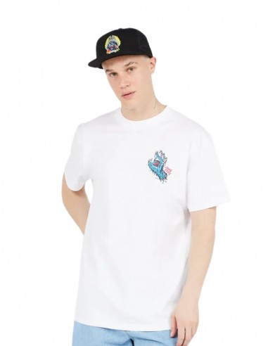 SANTA CRUZ Melting Hand - Blanc - T-shirt