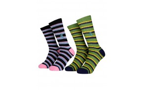 SANTA CRUZ Women Mini Hand - Assorted Wave Stripes - 2er-Pack - Socken