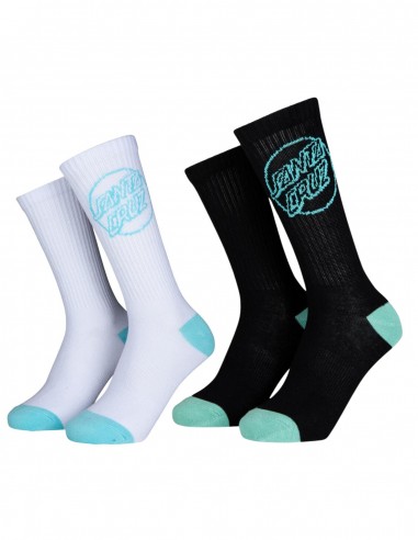 SANTA CRUZ Women Opus Dot - White/Black - Doppelpack - Socken