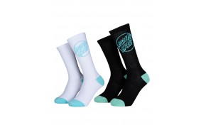 SANTA CRUZ Women Opus Dot - White/Black - Pack of 2 - Socks