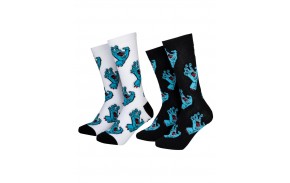 SANTA CRUZ Multi Hand - White/Black - 2er Pack - Socken Kinder