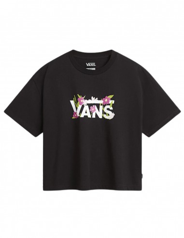 VANS Blumen Crop - Schwarz - T-Shirt