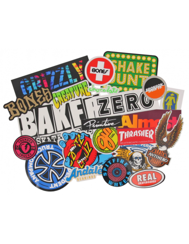 Packs 25 stickers skateboard